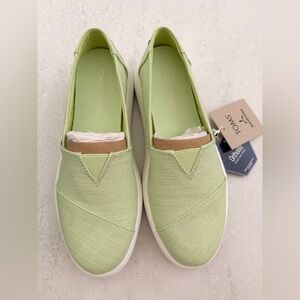 TOMS Alpargata Mallow Women's pistachio Green Heritage Canvas 8.5  New!